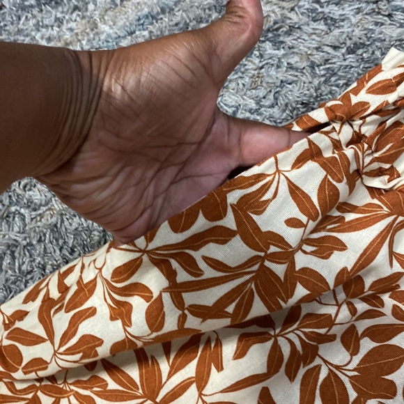 Eloquii 55% linen 45% viscose pull on elastic waist wide leg printed pants sz 22 - Picture 10 of 12